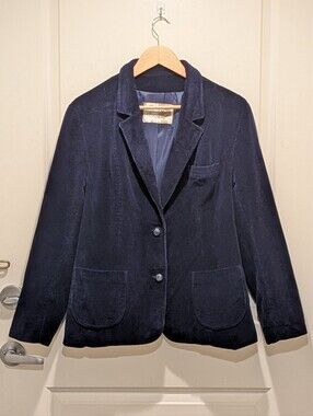 GUC Late 40s Sport Ease Fashions XL Blue Corduroy Fully Lined Navy Blue Jacket